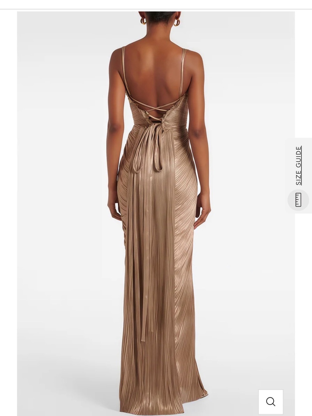 Miss Rosier Bronze Pleated Corset Maxi Dress NWT - Picture 2 of 4